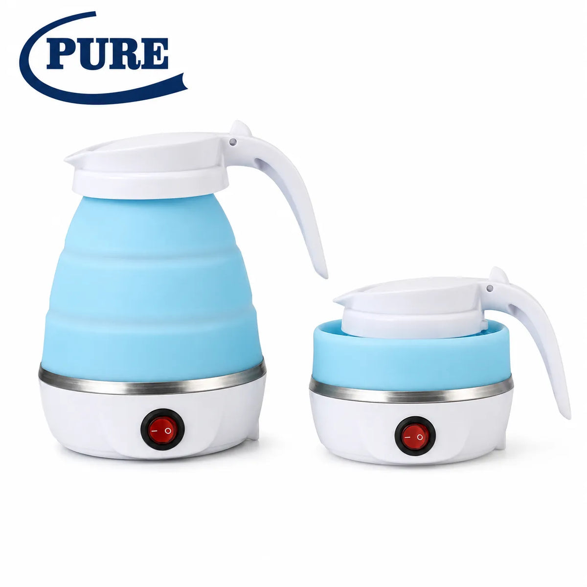 PURE Travel Folding Electric Kettle with 600ml Capacity, 600W Power and Portable Foldable Design