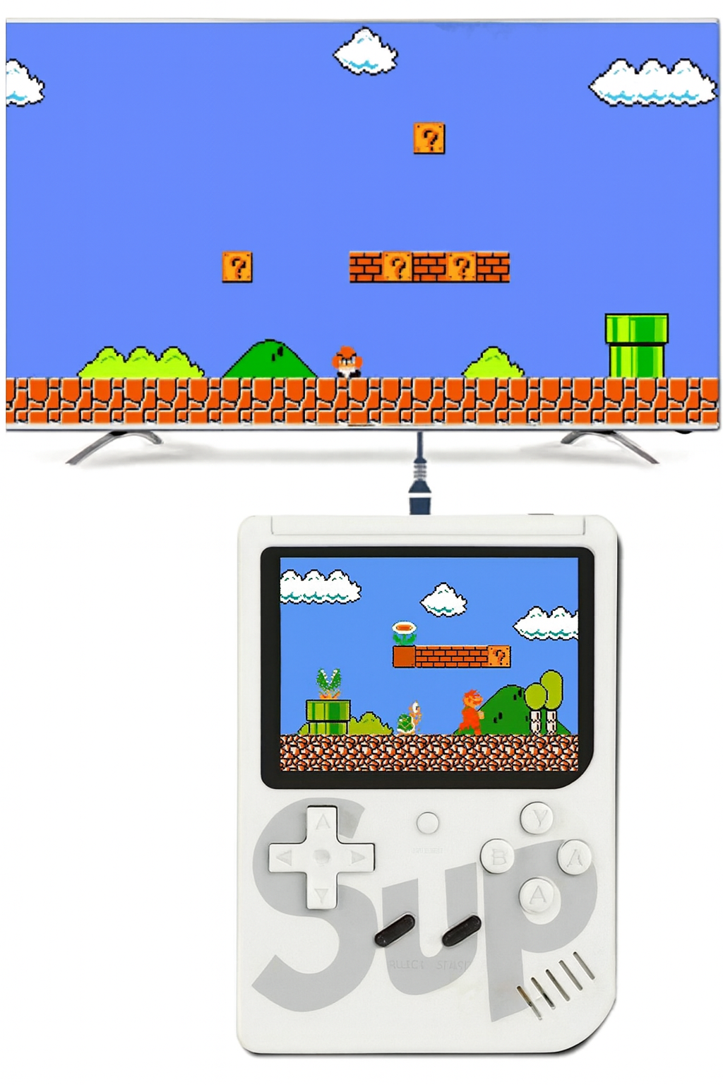 400-in-1 Retro Handheld Game Box Console with 3.0" LCD, TV Output & 6-Hour Battery