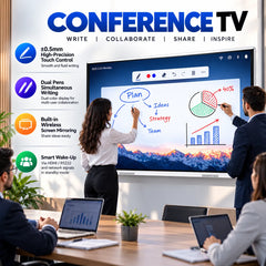 Premium 55 Inch 4K UHD Smart Interactive Display with 100-Point Touch, 48MP Camera, Wireless Casting, Digital Whiteboard, Dual Magnetic Pens & Wall Mount for Conference Rooms & Smart Classrooms with Wall Mounting Bracket