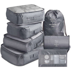8-Piece Travel Luggage Organizer Packing Cube Set with Waterproof Polyester, Breathable Mesh, Shoe Bag, Underwear Bag, Laundry Bag & Wash Bag