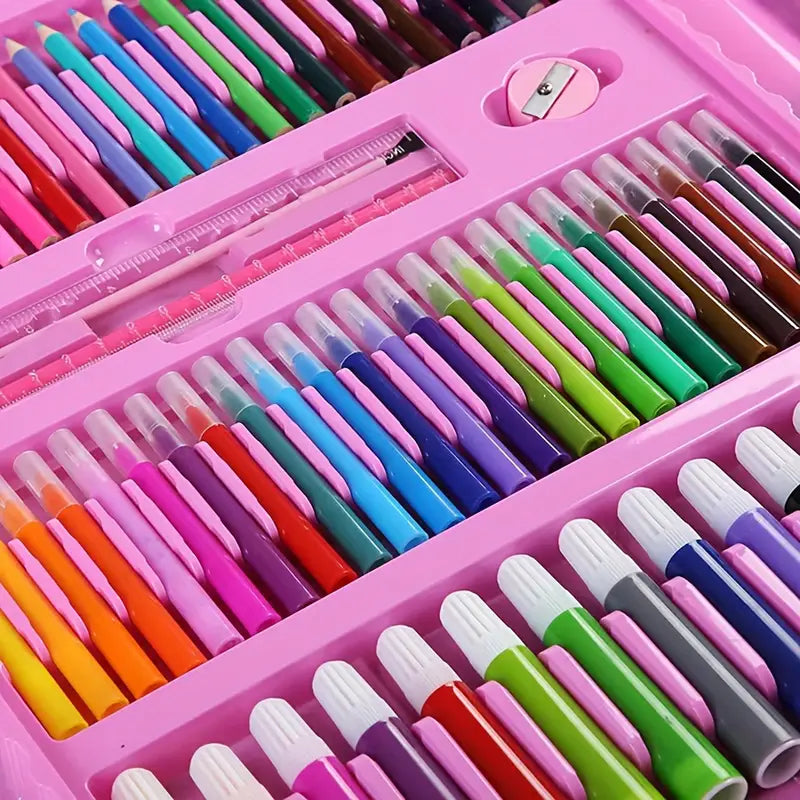 208‑Piece Super Mega Art Set & Painting Kit with Colored Pencils, Watercolors, Sketch Tools & Storage Case for Kids