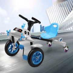 Lesimi Children’s Airplane Foot Pedal Drift Bike with 360° Spin, Rear Swivel Casters, Rotating Propellers, Supportive Seat and Steering Handlebar