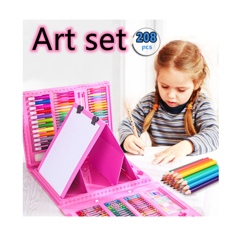 208‑Piece Super Mega Art Set & Painting Kit with Colored Pencils, Watercolors, Sketch Tools & Storage Case for Kids