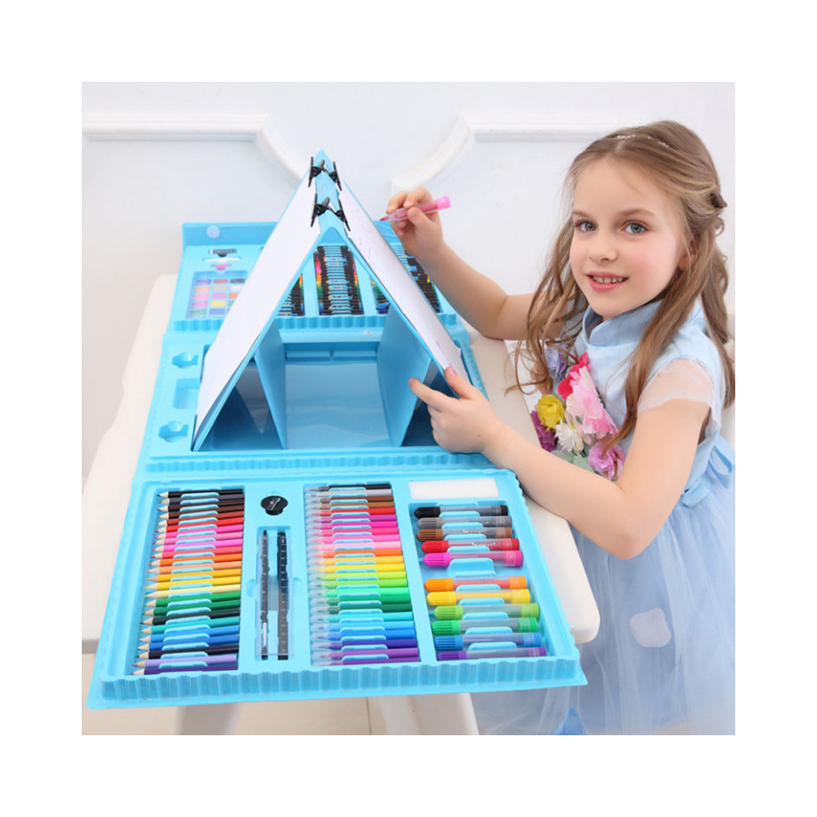 208‑Piece Super Mega Art Set & Painting Kit with Colored Pencils, Watercolors, Sketch Tools & Storage Case for Kids