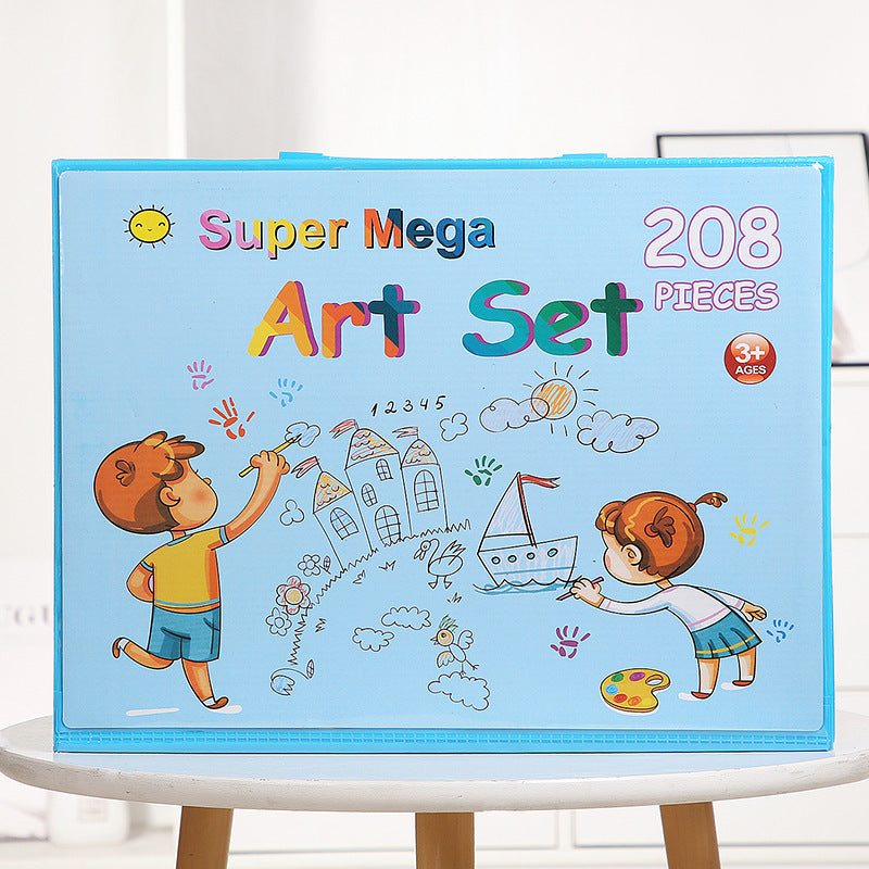 208‑Piece Super Mega Art Set & Painting Kit with Colored Pencils, Watercolors, Sketch Tools & Storage Case for Kids