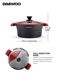 Daewoo 24 cm Granite Pot X Series - Red/Black