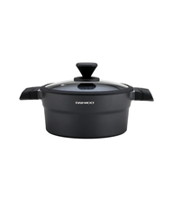 Daewoo Granite Casserole with Lid - 28 cm - Black