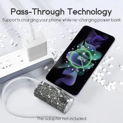iWALK 4500mAh Powerbank for iPhone Built-In Type C Connector Diamond-Black