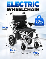 Foldable Electric Wheelchair with Dual Battery Support, 2.4GHz Wireless RC, 360° Joystick Control, 5 Adjustable Speeds, Safety Belt & Portable Design