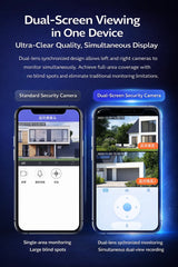 Dual PTZ 4G Solar Smart Security Camera with Dual Lens, 2K Resolution, 5200mAh Rechargeable Battery, 355° Pan & 90° Tilt, Human Motion Detection, Auto Tracking, Full-Color Night Vision, IP65 Weatherproof & TF Card Support