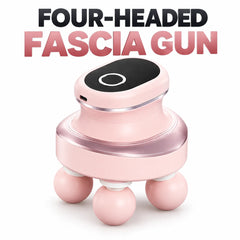4-Head Electric Fascia Massage Gun with 6 Adjustable Speeds, 2000mAh Rechargeable Battery, Digital Display, Deep Tissue Muscle Massage, Type-C Charging & 15-Minute Auto Shut-Off