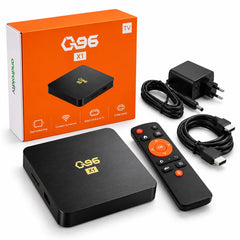 Q96 X1 Android TV 14 4K Ultra HD Smart TV Box with H.265 60fps Decoding, Quad-Core CPU, Wi-Fi, HDMI, LAN, Casting Support & IR RC