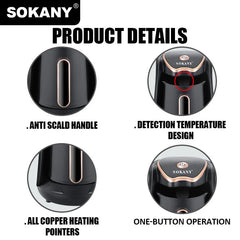 SOKANY 600W Electric Turkish Coffee Maker 250ML 4 Cup Automatic Coffee Pot with One-Touch Operation, Anti-Drip System, Water Level Indicator & Safety Protection SK-04008