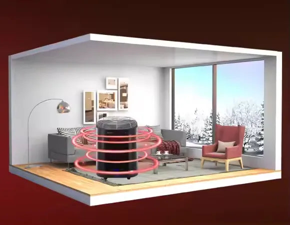 Portable Far Infrared Electric Heater with Cooking Stove, Adjustable Thermostat, Remote Control, Energy-Efficient PTC Heating for Home & Office - 5000W