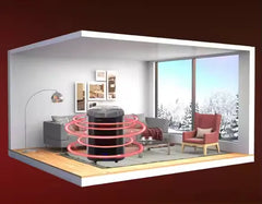 Portable Far Infrared Electric Heater with Cooking Stove, Adjustable Thermostat, Remote Control, Energy-Efficient PTC Heating for Home & Office - 5000W