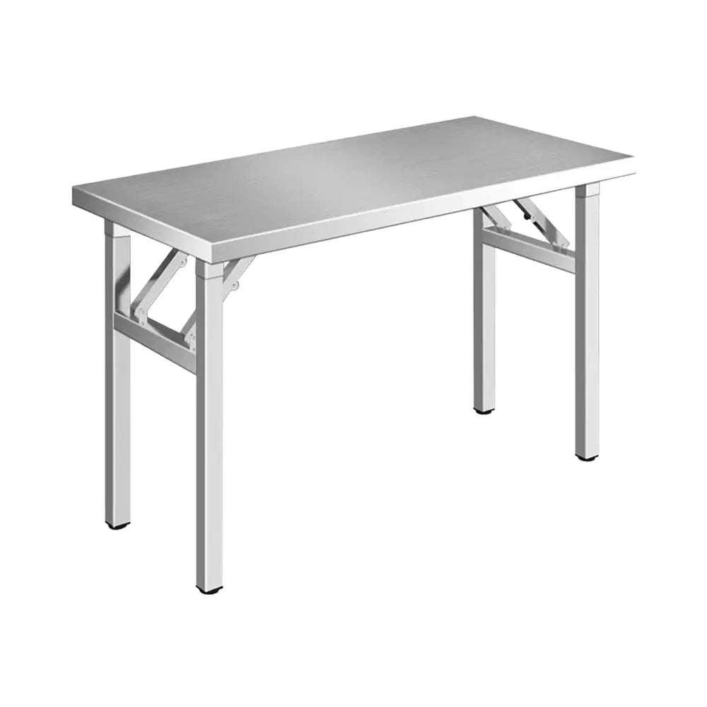 Heavy Duty Folding Stainless Steel Multi-Purpose Table with 150 KG Load Capacity, 4 CM Thickened Tabletop, Double-Spring Folding Support & Anti-Slip Feet