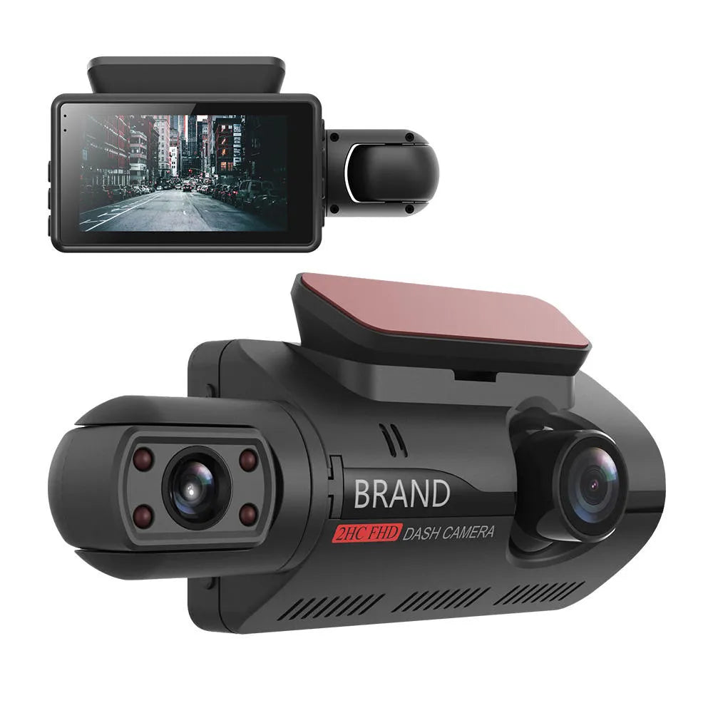 1080P HD Dual Lens Car Dash Camera with 5MP Camera, 3-Inch LCD Screen, 170° Wide-Angle Lens, G-Sensor, Night Vision, Motion Detection, Loop Recording & 32GB Memory Card Support
