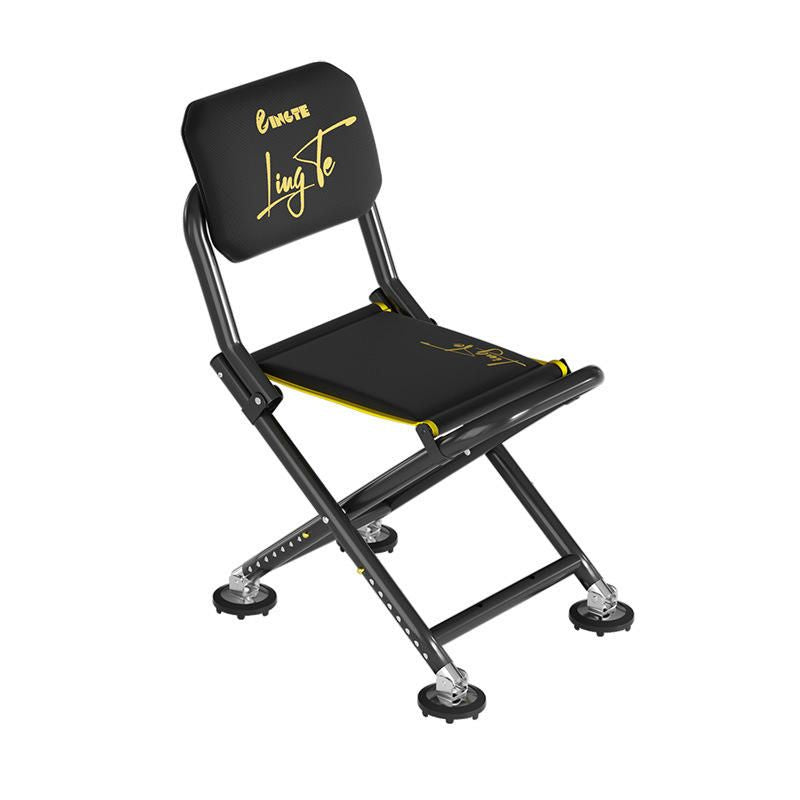 LingTe Portable Foldable Fishing Chair with 8-Gear Adjustable Legs, Padded Backrest, Wide Anti-Slip Feet & Carry Bag for Camping, Fishing & Outdoor