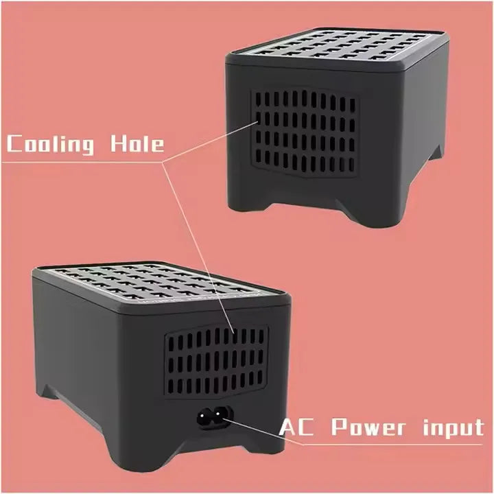 30-Port USB Charging Station with Fast Charging, Smart Ports, and Fireproof Material - 200W
