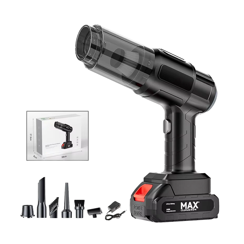 High Power Cordless Handheld Rechargeable Vacuum Cleaner with Rechargeable 24V Lithium Battery, 0.4L Dust Cup, HEPA Filter, and Multiple Nozzle Attachments for Car, Home & Office