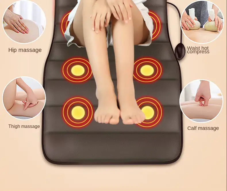 5-in-1 Multifunctional Full Body Heated Leather Massage Mat with 9 Modes
