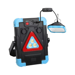 Rechargeable Triangular LED COB Emergency Warning Light with Loud Alarm - Type-C Fast Charging Power Bank Function 1200mAh Lithium Battery for Car Safety Camping Outdoor Use
