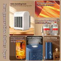 Portable Foldable Clothes Dryer Hanging Rack with 1000W PTC Heating, 117 CM Vertical Garment Dryer, 4 Timer Modes, 360° Hot Air Circulation, 12 Kg Load Capacity & Storage Bag