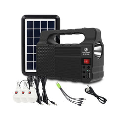 نظام إضاءة بالطاقة الشمسية Easy Power مع 3 لمبات LED وبطارية 3600 مللي أمبير، مولد شمسي محمول مع شحن هاتف USB وكابلات إخراج متعددة طراز