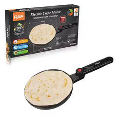 RAF Electric Crepe Maker with Non-Stick Coating & Adjustable Thermostat - 600W & 20cm Plate Size
