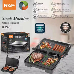 RAF Steak Grilling Machine with 180° Opening & Double Sided Heating - 1000W