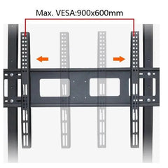 Height Adjustable Mobile TV Stand Cart for 60"–100" TVs with Wheels & Shelf, 100kg Load, VESA 200×200mm to 900×600mm