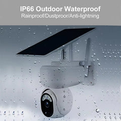 4G Solar Powered Wireless Security Camera with 5W Panel, HD Night Vision, 360° Pan 120° Tilt, IP66 Waterproof Outdoor CCTV Camera with Motion Sensor & Remote Monitoring