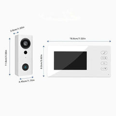 Wireless Video Doorbell with 2.4G Connection, Two-Way Audio, IR Night Vision, Battery Powered Indoor Monitor & Outdoor Camera System
