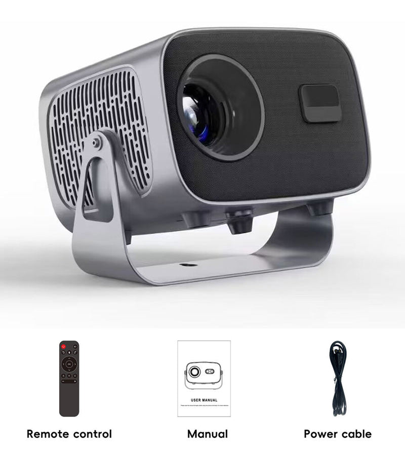 A10 Smart Android 4K WiFi Projector with Built-in Speaker, 200 Lumens, Bluetooth 5.0 with HDMI & Dual USB Ports.