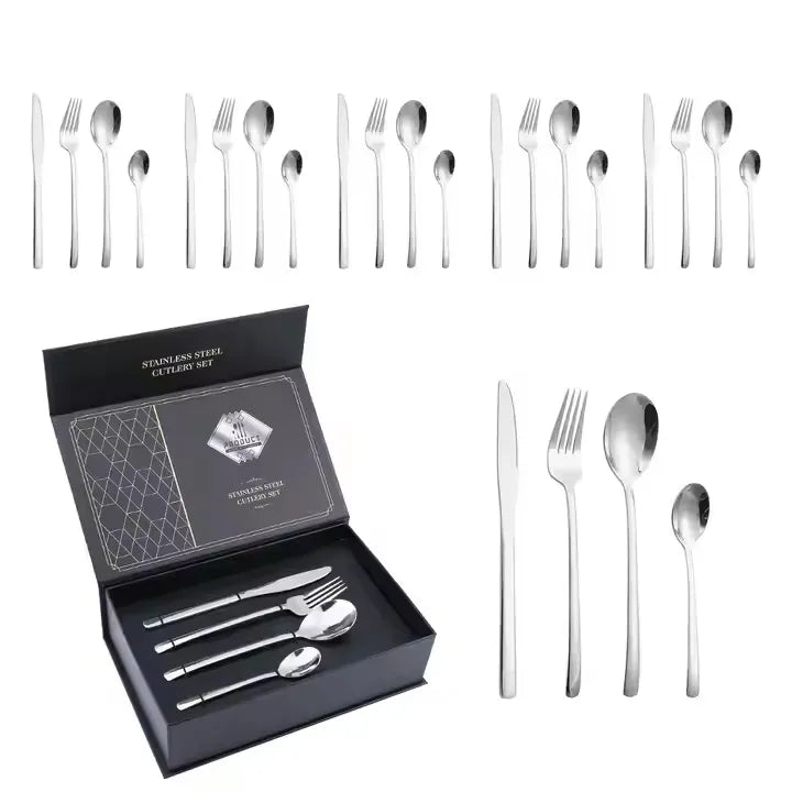 24-Piece Luxury Stainless Steel Cutlery Set