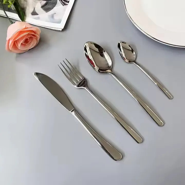 24-Piece Luxury Stainless Steel Cutlery Set