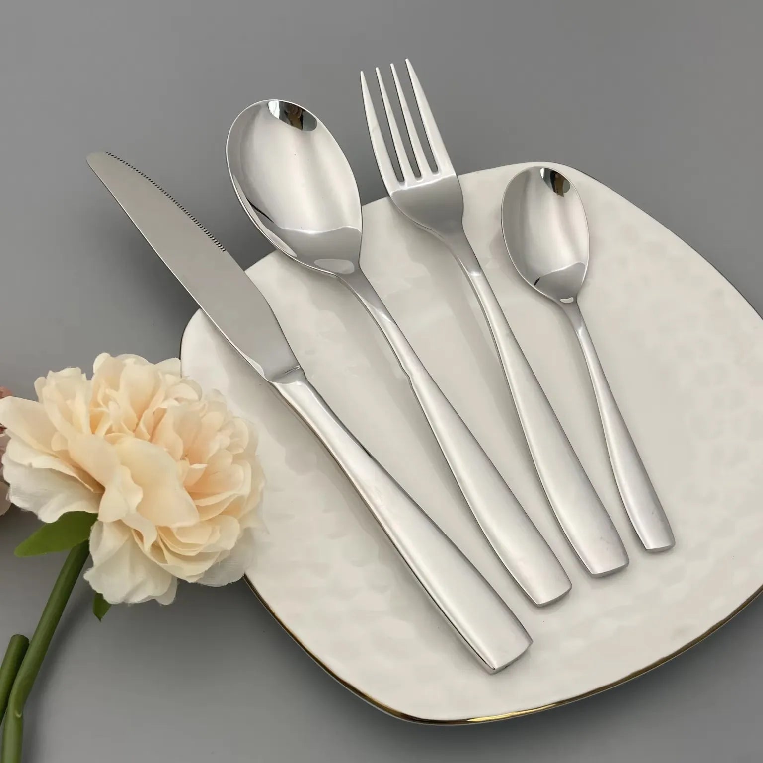 24-Piece Luxury Stainless Steel Cutlery Set