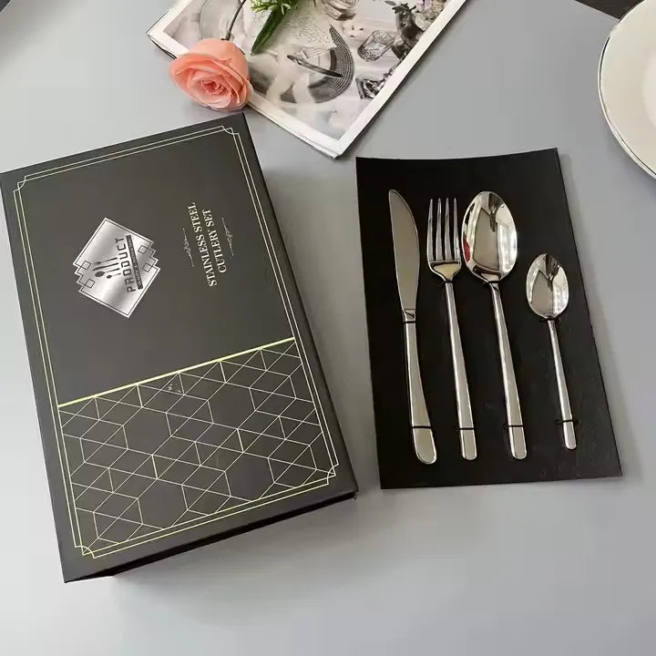 24-Piece Luxury Stainless Steel Cutlery Set