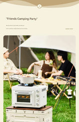 2-in-1 Portable Outdoor Butane Gas Oven & Stove – Stainless Steel Camping Cooker with Dual Gas Can - 25L Capacity & 2.1KW Power