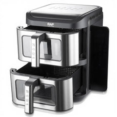 RAF 2800W Dual Basket 6L+6L Smart Air Fryer with 360° Hot Air Circulation, Multipurpose Functions and Digital Touch Control System