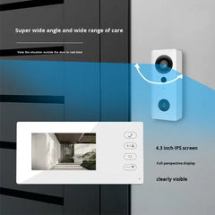 Wireless Video Doorbell with 2.4G Connection, Two-Way Audio, IR Night Vision, Battery Powered Indoor Monitor & Outdoor Camera System