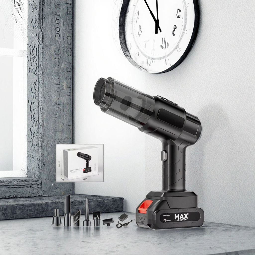 High Power Cordless Handheld Rechargeable Vacuum Cleaner with Rechargeable 24V Lithium Battery, 0.4L Dust Cup, HEPA Filter, and Multiple Nozzle Attachments for Car, Home & Office