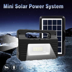 نظام إضاءة بالطاقة الشمسية Easy Power مع 3 لمبات LED وبطارية 3600 مللي أمبير، مولد شمسي محمول مع شحن هاتف USB وكابلات إخراج متعددة طراز
