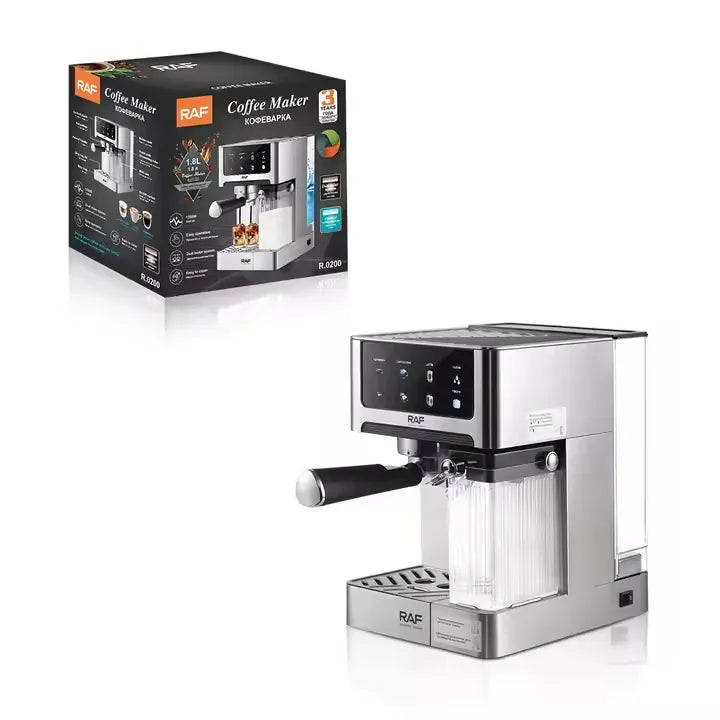 RAF 4-in-1 Automatic Stainless Steel Dual Coffee Maker Machine - 1.8L Capacity