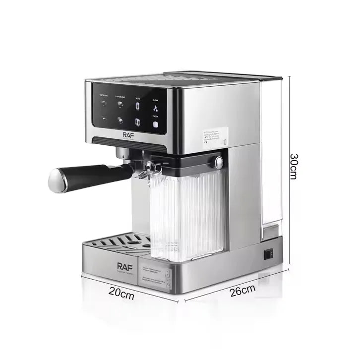 RAF 4-in-1 Automatic Stainless Steel Dual Coffee Maker Machine - 1.8L Capacity