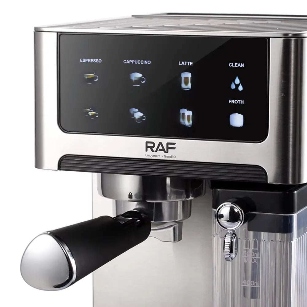 RAF 4-in-1 Automatic Stainless Steel Dual Coffee Maker Machine - 1.8L Capacity