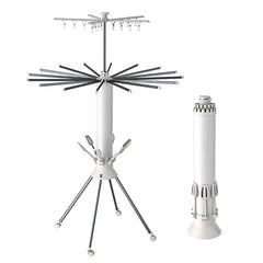 Premium Octopus Folding Clothes Drying Rack with Multi-Layer Adjustable Hangers, Aluminium Alloy Frame & Universal Wheels