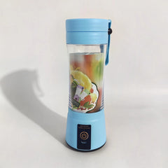 380ML Portable Rechargeable Mini Juice Blender with 6 Stainless Steel Blades, USB Charging, One-Touch Control & Smoothie Maker Bottle