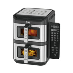 RAF 2800W Dual Basket 6L+6L Smart Air Fryer with 360° Hot Air Circulation, Multipurpose Functions and Digital Touch Control System