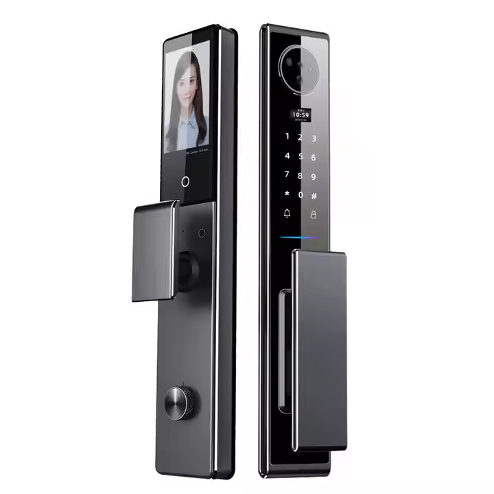 Opson High-Tech 3D Facial & Palm Vein Recognition Digital Smart Door Lock with Tuya App Control & Biometric, Password, Card Access